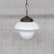 Mid-Century French Glass Two Tone Opaline Pendant Light 1