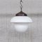 Mid-Century French Glass Two Tone Opaline Pendant Light 6
