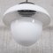 Mid-Century French Glass Two Tone Opaline Pendant Light 7