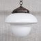 Mid-Century French Glass Two Tone Opaline Pendant Light 5