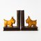Art Deco Buchstützen aus Holz für Hunde, 1930er, 2er Set 1