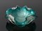 Vintage Turquoise Glass and Silver Foil Bowl from Murano, 1960s 1