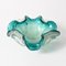 Vintage Turquoise Glass and Silver Foil Bowl from Murano, 1960s 3