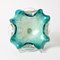 Vintage Turquoise Glass and Silver Foil Bowl from Murano, 1960s 4