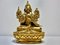 Bouddha Assis Doré sur Socle Lotus Stylisé 1
