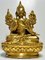 Bouddha Assis Doré sur Socle Lotus Stylisé 2