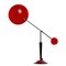 Postmodern Red and Black Adjustable Counterbalance Table Light from Herda, 1980s 1