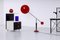 Lampe de Bureau Ajustable Postmoderne Rouge et Noire de Herda, 1980s 2