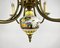 Capodimonte Hand-Painted Porcelain & Brass Chandelier, Image 7