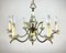 Capodimonte Hand-Painted Porcelain & Brass Chandelier 2