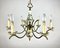 Capodimonte Hand-Painted Porcelain & Brass Chandelier, Image 2