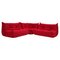 Red Togo Corner Modular Sofa by Michel Ducaroy for Ligne Roset, Set of 3 1