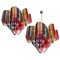 Italian Multicolored Quadriedri Murano Glass Chandeliers, 1990s, Set of 2 1