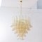 Lámpara de araña con pétalos de cristal de Murano dorado, Italia, Imagen 3