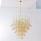 Murano Gold Glass Petal Suspension Chandelier, Italy 3