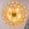 Lámpara de araña con pétalos de cristal de Murano dorado, Italia, Imagen 6