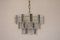 Steel and Glass Chandelier, Italy, 1970s, Image 4