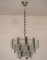 Lámpara de araña de acero y vidrio, años 70, Imagen 1
