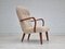 Danish Beech and Fabric Lounge Chair, 1950s, Image 1