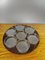 Mid-Century Modern Scandinavian Revolving Tray in Glass and Rosewood, Set of 8 1