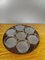 Mid-Century Modern Scandinavian Revolving Tray in Glass and Rosewood, Set of 8, Image 1