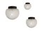 Sandblasted Glass and Metal Ceiling Lamps by Elio Martinelli for Martinelli Luce, 1960s, Set of 3 1