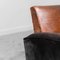 Vintage Velvet Club Cuoio Armchair, 1940s 4