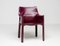 Oxblood Leather Cab Armchairs by Mario Bellini for Cassina, Set of 6 2