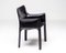 Black Leather Cab Armchair by Mario Bellini for Cassina 5