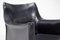 Black Leather Cab Armchair by Mario Bellini for Cassina, Image 4