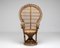 Vintage Emmanuelle Wicker Peacock Chair, 1960s 11