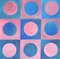 Natalia Roman, Pink and Blue Checkers, 2022, Acrylic on Canvas 1