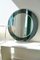 Runder italienischer Vintage Spiegel mit grünem Rahmen 1