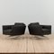 Black Leather Scandinavian Lounge Chairs in Poul Kjaerholm Style, 1970 / 80s, Set of 2 3