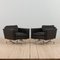 Black Leather Scandinavian Lounge Chairs in Poul Kjaerholm Style, 1970 / 80s, Set of 2 1