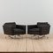 Fauteuils Scandinaves en Cuir Noir Style Poul Kjaerholm, 1970 / 80s, Set de 2 1