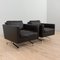 Black Leather Scandinavian Lounge Chairs in Poul Kjaerholm Style, 1970 / 80s, Set of 2 7