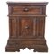Antique Carved Walnut Nightstand, Tuscany, 1680s 1