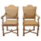 Jute and Poplar Wood Armchairs, 1930s, Set of 2, Image 1
