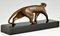 Art Deco Bronze Panther Skulptur von Michel Decoux, Frankreich, 1930 4