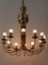 Lampes à Suspension à 12 Bras en Laiton par United Workshops pour Vereinigte Werkstätten Collection, 1950s 4
