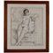 Suzanne Van Damme, Seated Nude, 1935, Ink Drawing, Framed 3