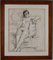 Suzanne Van Damme, Seated Nude, 1935, Ink Drawing, Framed 2