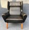 Black Leather & Teak Model 110 Lounge Chair by Illum Wikkelsø for Søren Willadsen Møbelfabrik, Image 3
