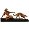 Art Deco Bronze Sculpture of Lady with Greyhound Dog by Armand Godard, France, 1930, Image 1