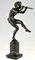 Art Deco Bronze Sculpture of Dancing Faun with Flutes by Edouard Drouot, 1920 5