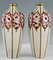 Art Deco Ceramic Vases with Stylized Peonies & Roses by Maurice Paul Chevallier for Longwy 1925, Set of 2 3