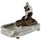 Art Nouveau Bronze Sculptural Tray or Indoor Fountain with Seated Nude Holding a Vase by Suzanne Bizard, France, 1900 1