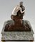 Skulpturale Jugendstil Bronze Schale oder Brunnen mit Sitzender Akt und Vase von Suzanne Bizard, Frankreich, 1900 5