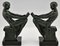 Art Deco Delassement Bookends with Reading Nudes by Max Le Verrier, France, 1930s, Set of 2, Image 3